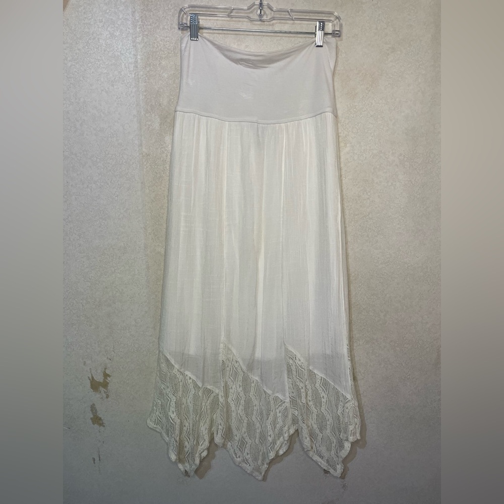 Apt. 9 White Maxi Skirt with Lace Hem